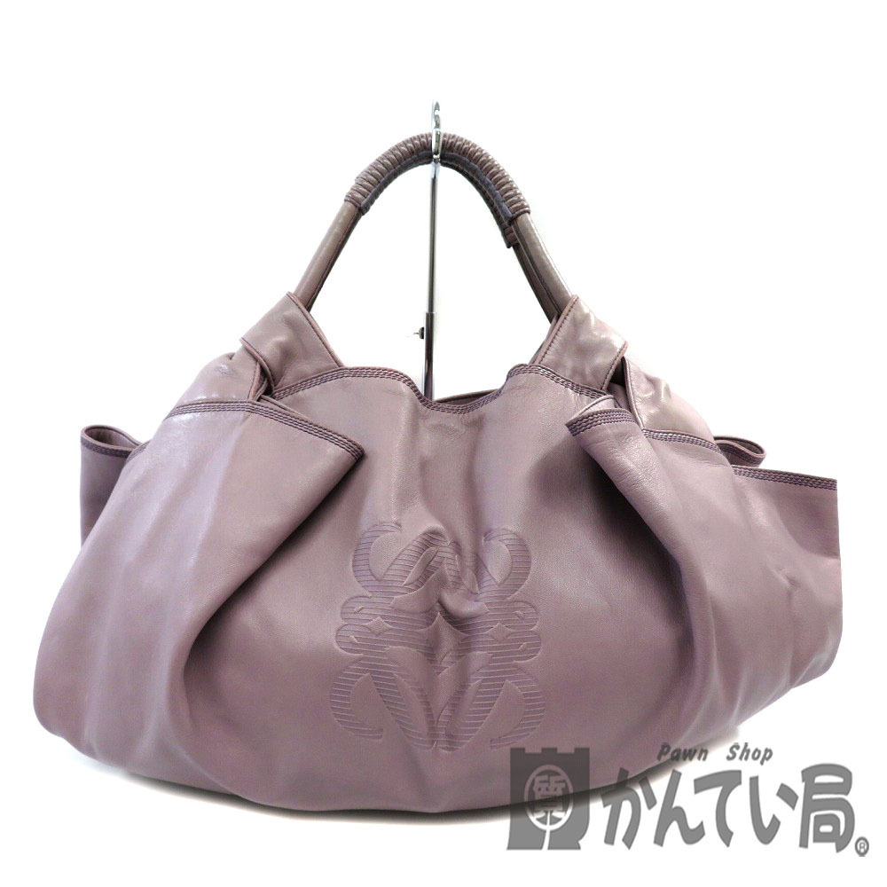 LOEWE Nappa Aire Handbag Purple Leather